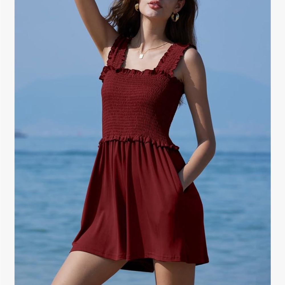 Smocked Ruffle Strap Romper - Picture 8 of 8
